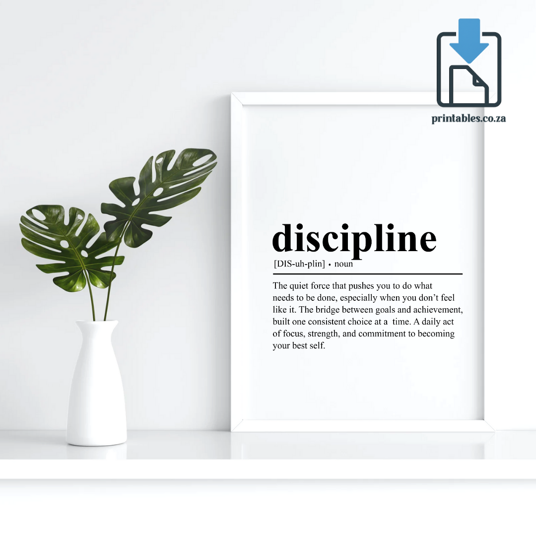 Discipline Definition Wall Art, Quote Decor, Printable Wall Art Gift for Home, PRINTABLE Wall Art, Digital Download