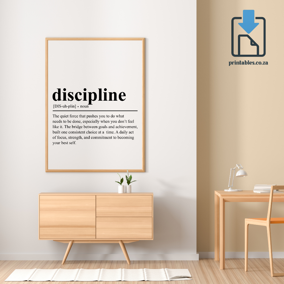 Discipline Definition Wall Art, Quote Decor, Printable Wall Art Gift for Home, PRINTABLE Wall Art, Digital Download