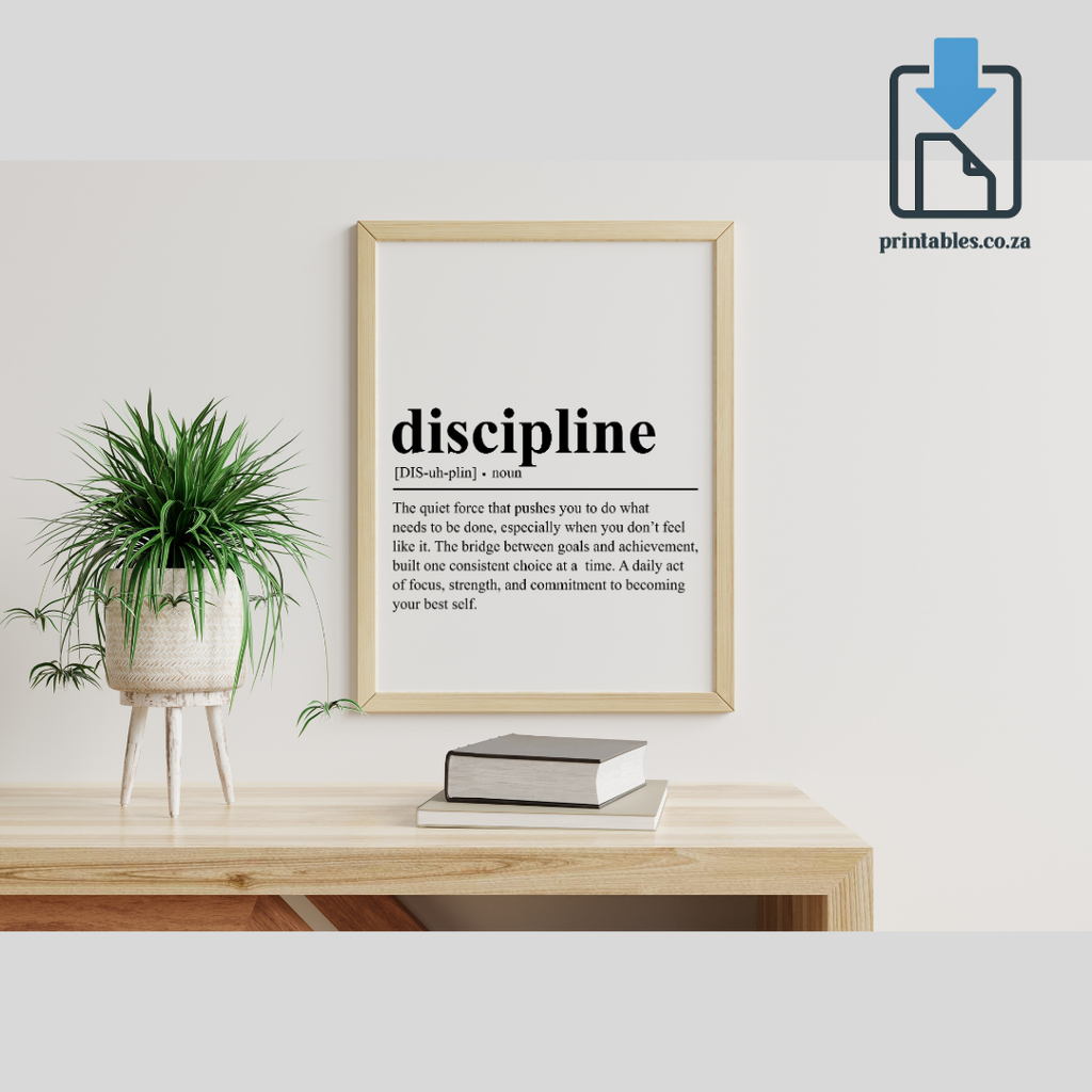 Discipline Definition Wall Art, Quote Decor, Printable Wall Art Gift for Home, PRINTABLE Wall Art, Digital Download