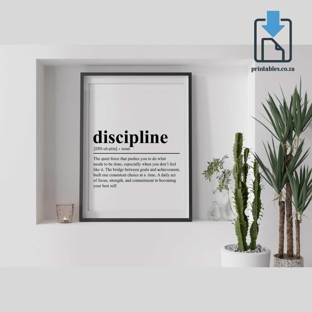 Discipline Definition Wall Art, Quote Decor, Printable Wall Art Gift for Home, PRINTABLE Wall Art, Digital Download