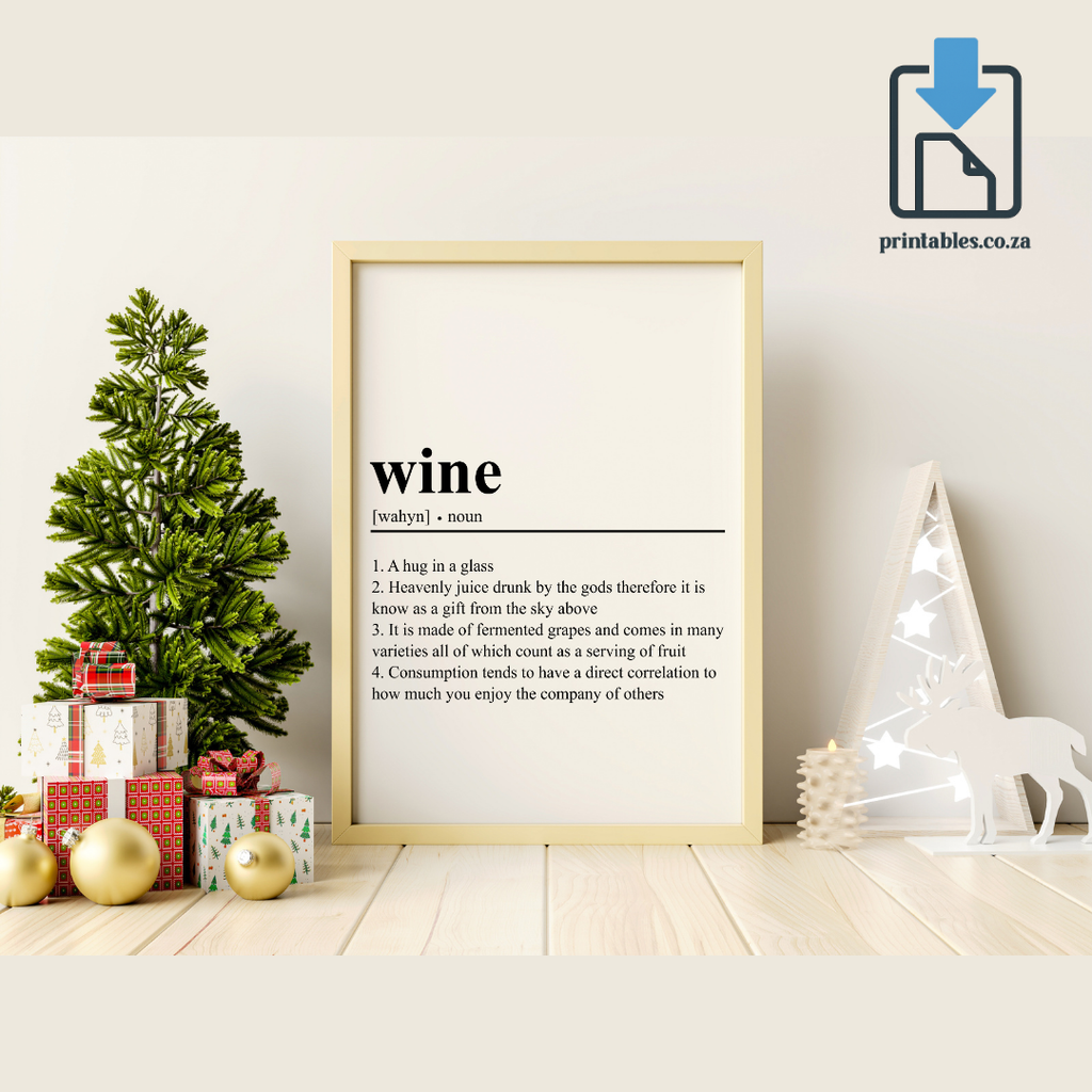 Wine Definition Wall Art, Wine Quote Decor, Printable Wall Art Gift for Home, PRINTABLE Wall Art, Digital Download