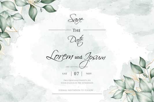 Greenery Watercolor Floral Frame