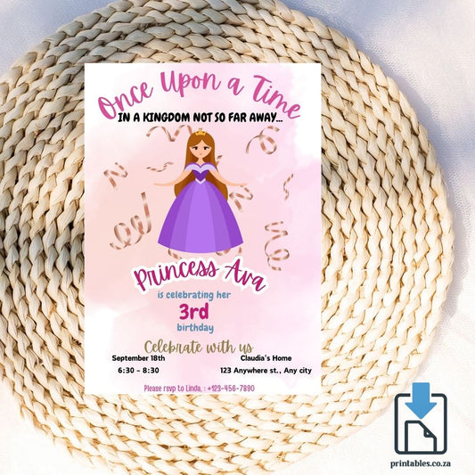 Once Upon a Time Invitation – Enchanted Princess Birthday