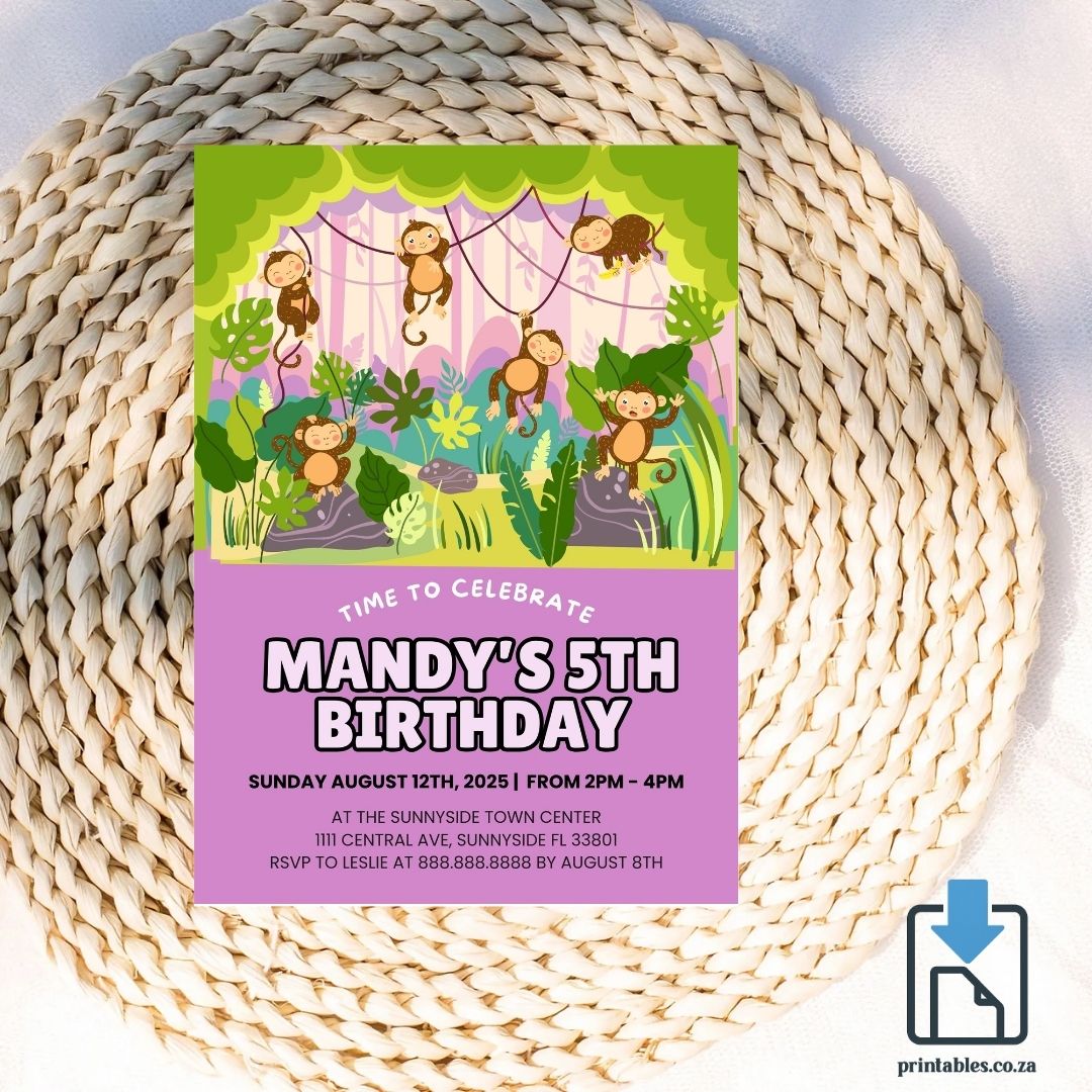 Personalized Safari Invitation – Wild One Jungle Animals