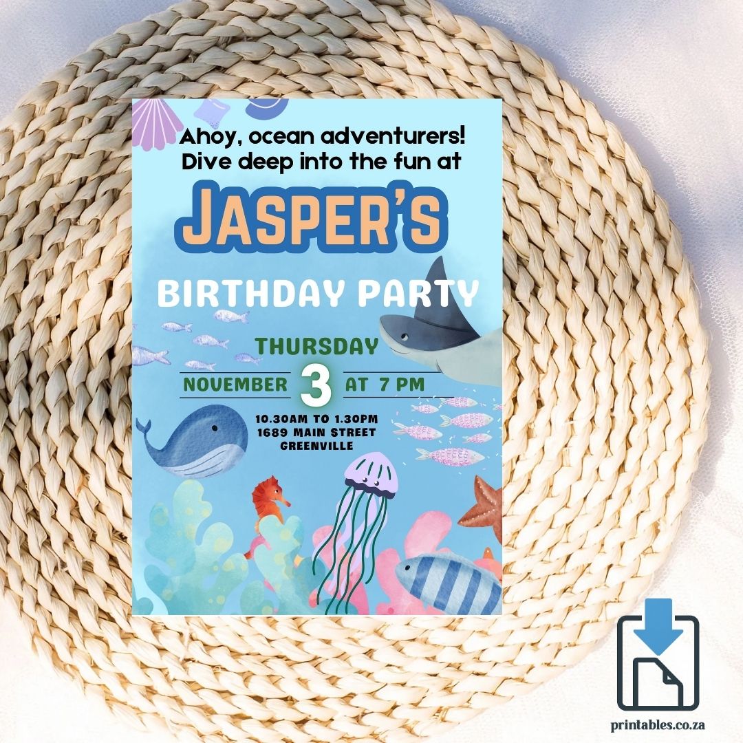 Under the Sea Birthday Invitation