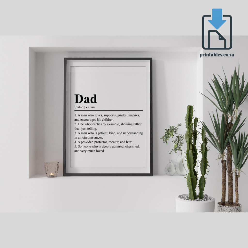 Dad Definition Wall Art, Dad Quote Decor, Printable Wall Art Gift for Home, PRINTABLE Wall Art, Digital Download